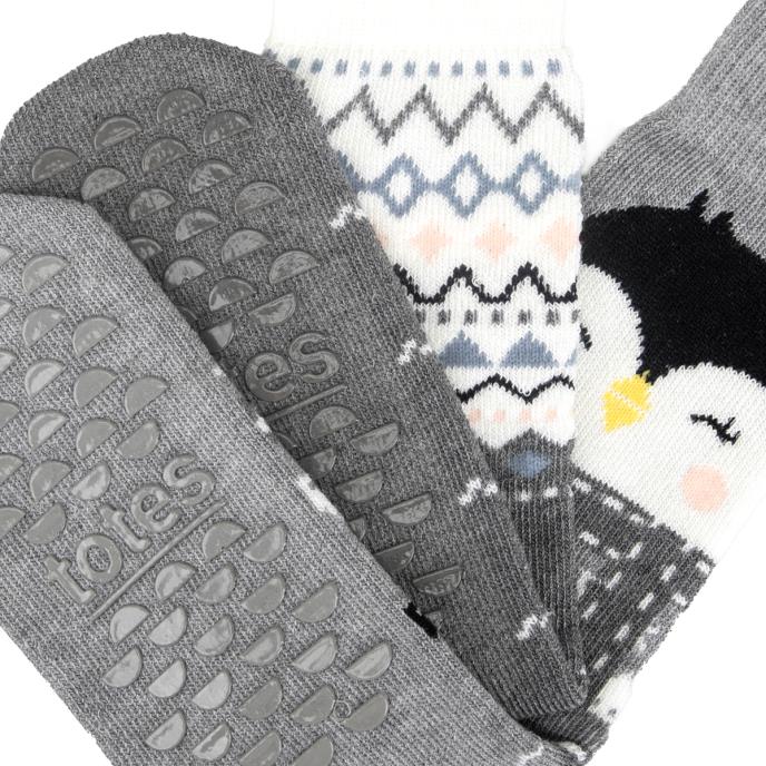 totes toasties® Ladies Original Slipper Socks (Twin Pack) Penguin Extra Image 5